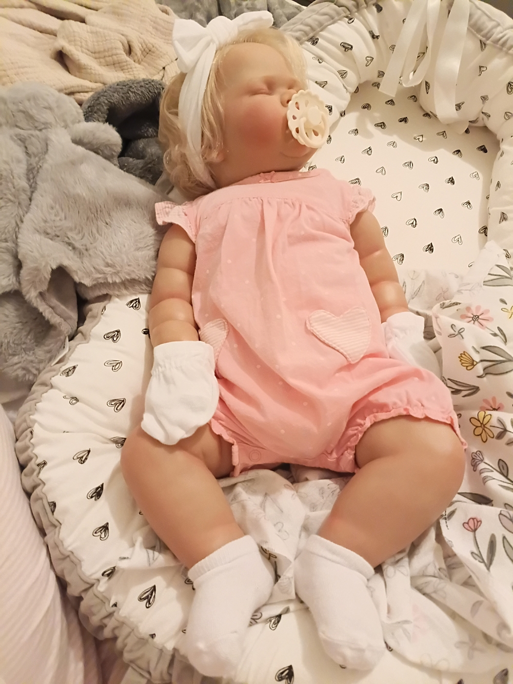 Reborn Baby Doll Pink & White